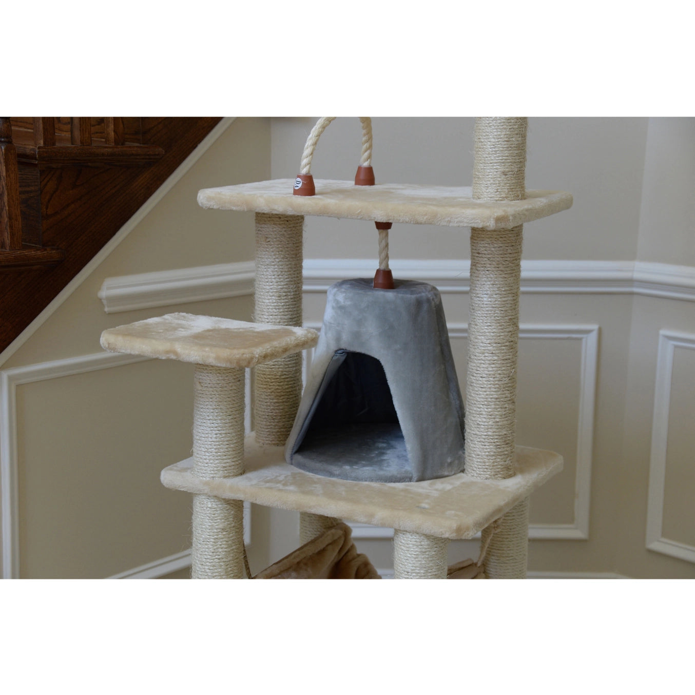 Real Wood 65" Cat Tree with Hammock- Model #A6501