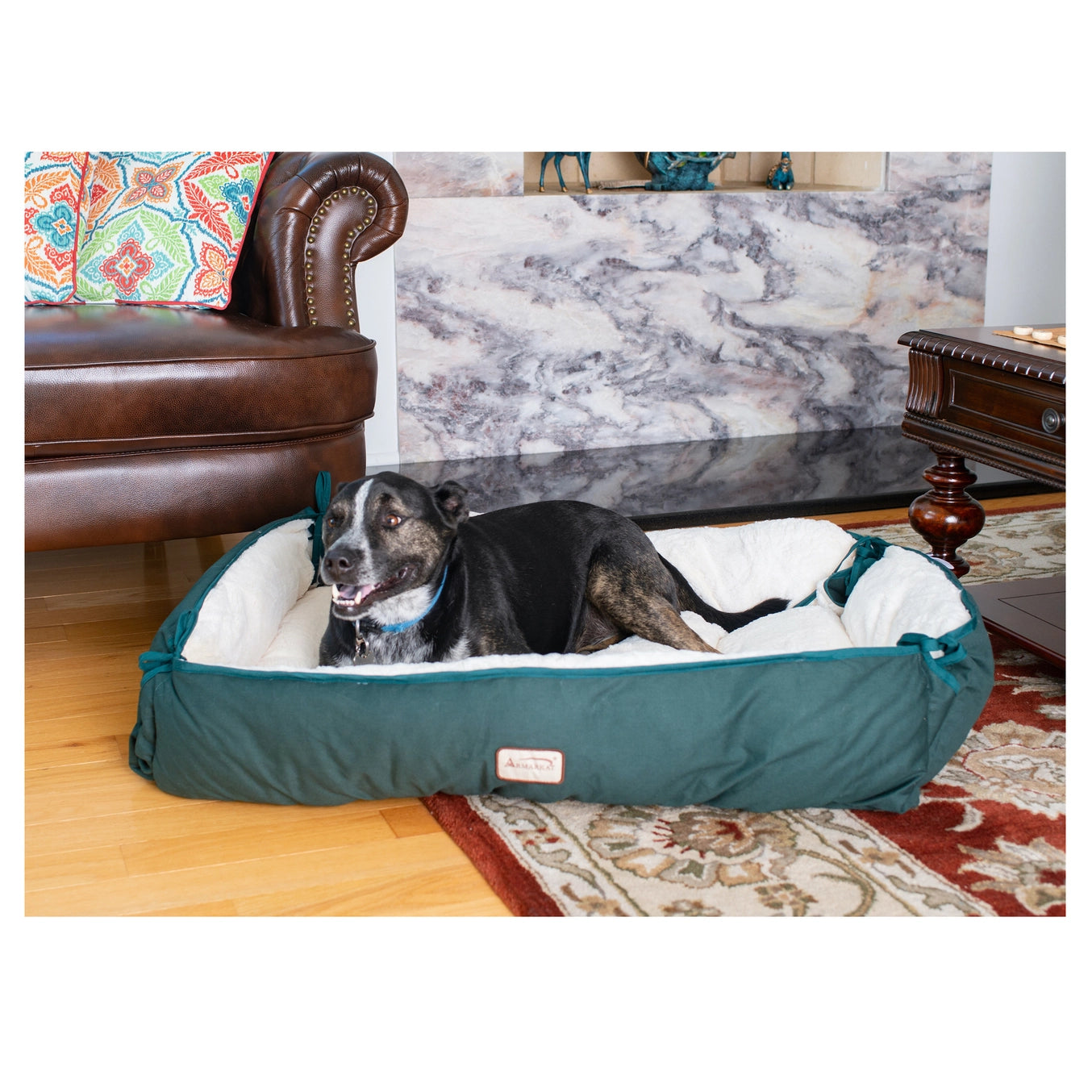 Green Pet Bed & Mat- Luxury Soft Dog Cushion-Large & XL- Model D04