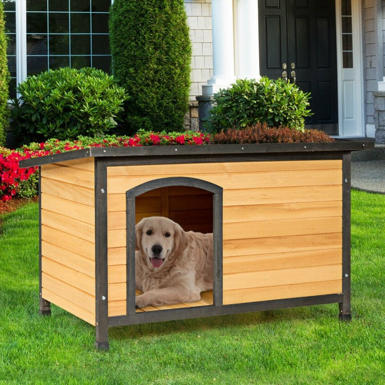 Wood Extreme Weather Resistant Pet Log Cabin- Medium or Large- Model #65407918