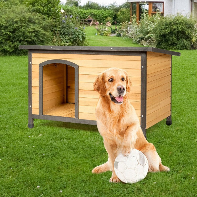 Wood Extreme Weather Resistant Pet Log Cabin- Medium or Large- Model #65407918