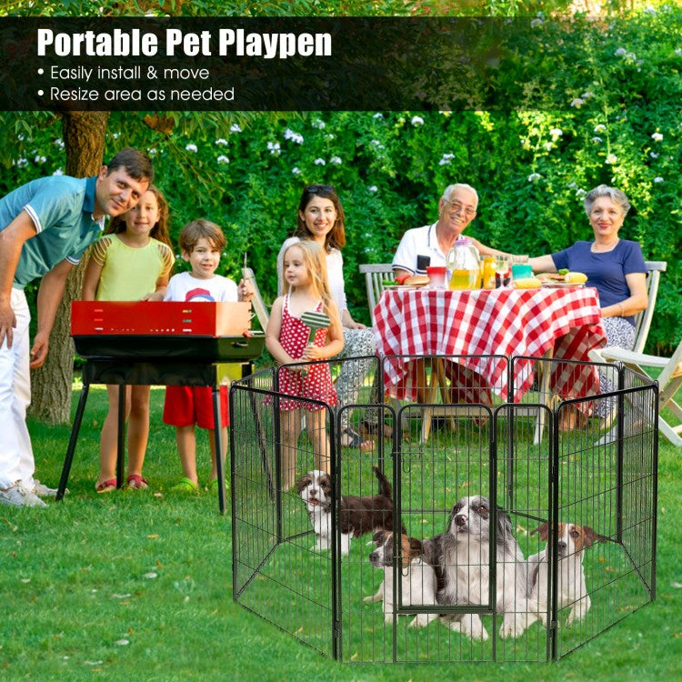 8 Metal Panel Heavy Duty Steel Pet Playpen Dog Fence with Door- Model #56274098