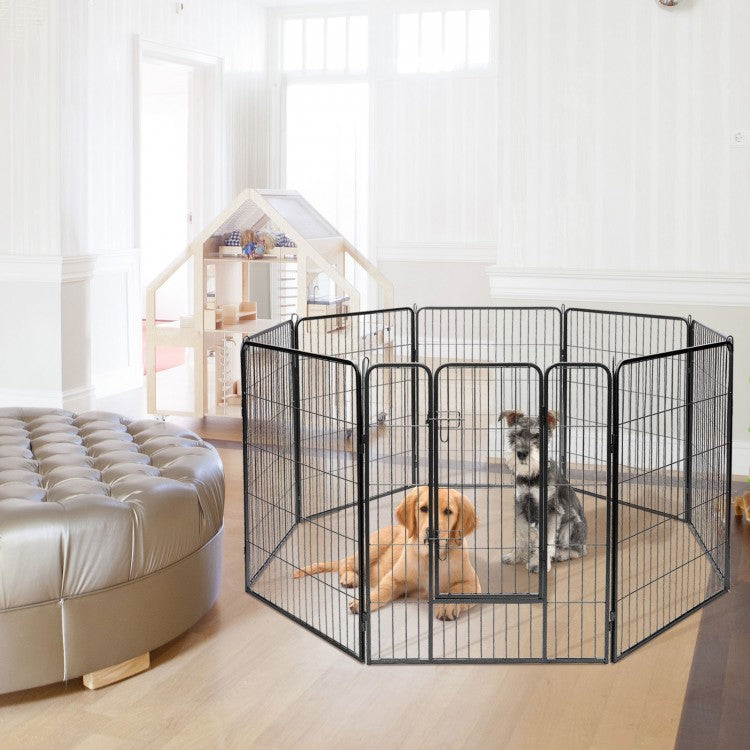 8 Metal Panel Heavy Duty Steel Pet Playpen Dog Fence with Door- Model #56274098