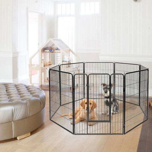 8 Metal Panel Heavy Duty Steel Pet Playpen Dog Fence with Door- Model #56274098