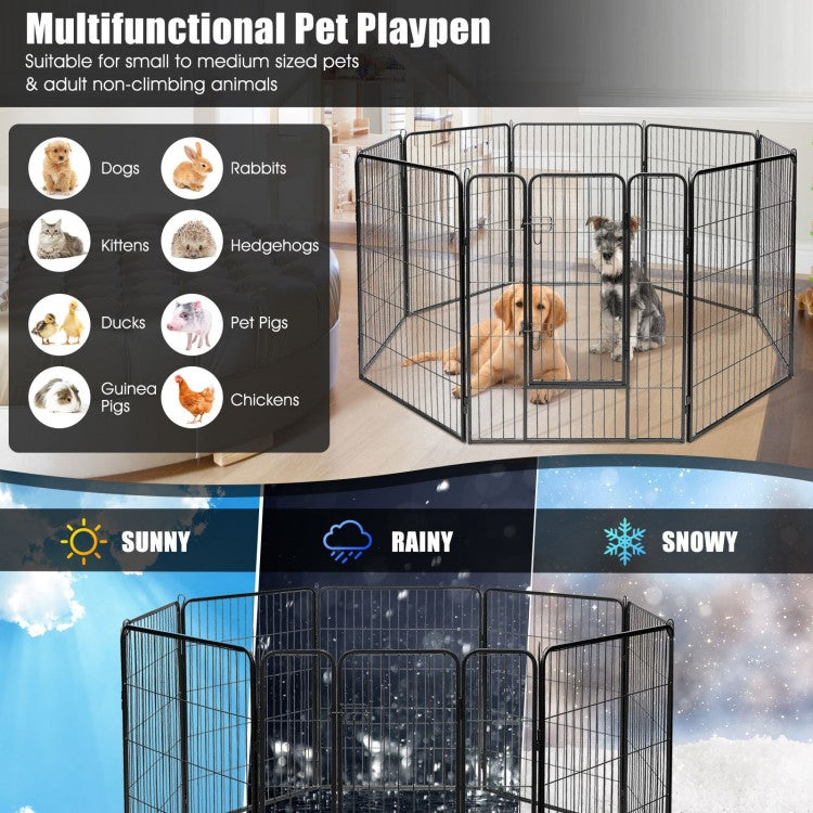 8 Metal Panel Heavy Duty Steel Pet Playpen Dog Fence with Door- Model #56274098