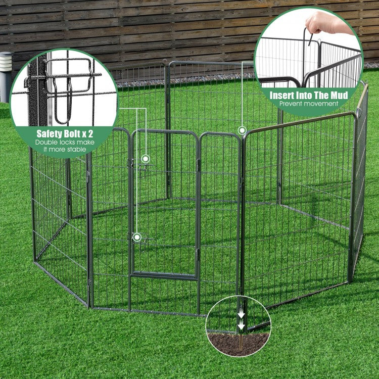 8 Metal Panel Heavy Duty Steel Pet Playpen Dog Fence with Door- Model #56274098