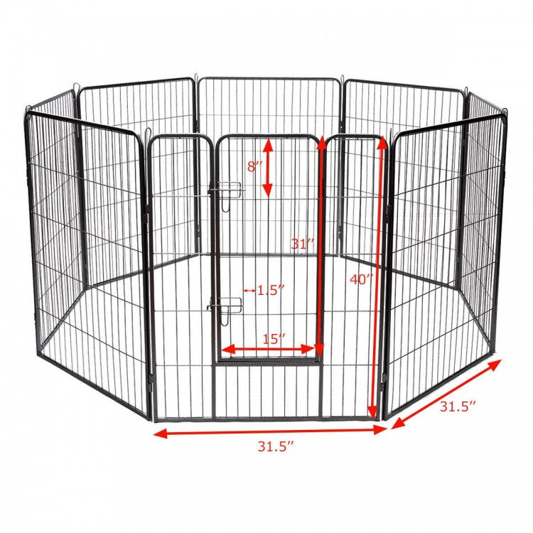8 Metal Panel Heavy Duty Steel Pet Playpen Dog Fence with Door- Model #56274098