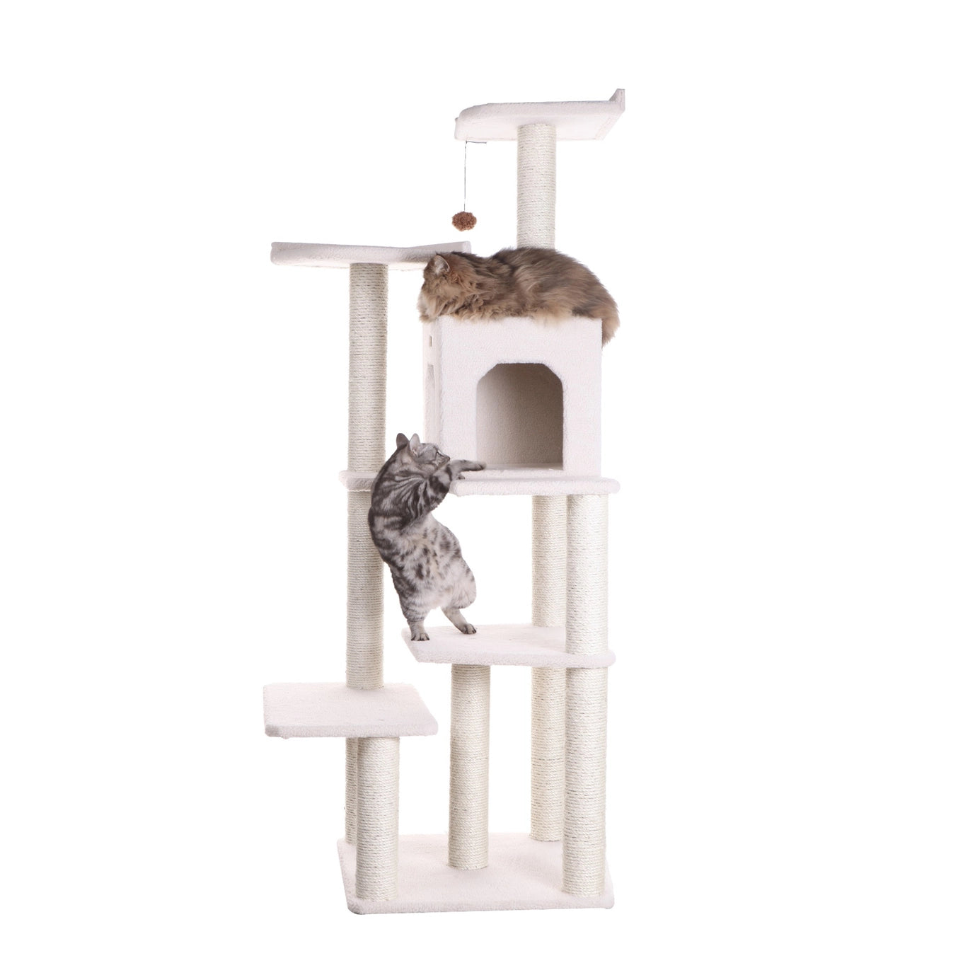 Real Wood Ivory Classic Cat Tree Condo- Includes 6 Levels- Model #B6802