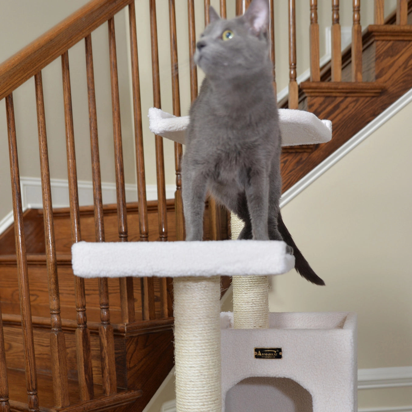 Real Wood Ivory Classic Cat Tree Condo- Includes 6 Levels- Model #B6802