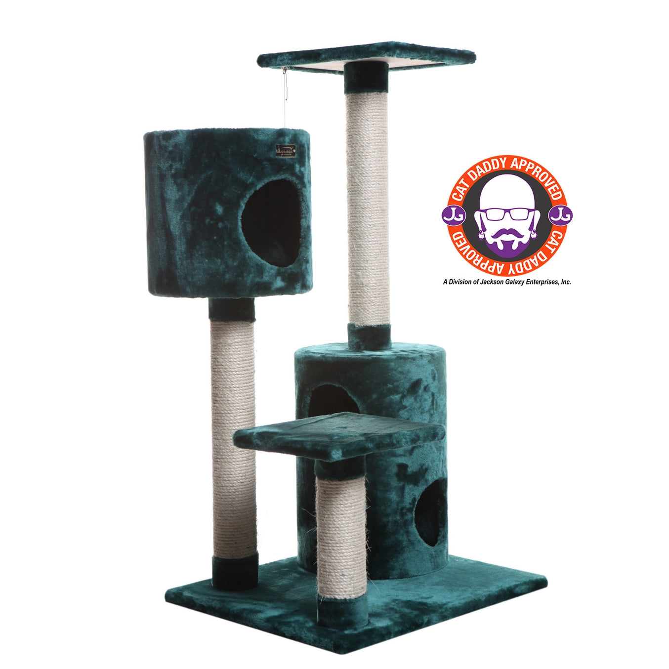 Green 43" Real Woood Cat Tree House With 2 Private Condos - Model A4301