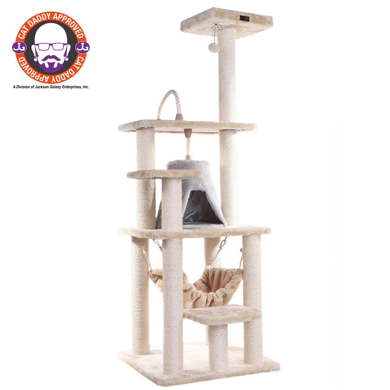 Real Wood 65" Cat Tree with Hammock- Model #A6501