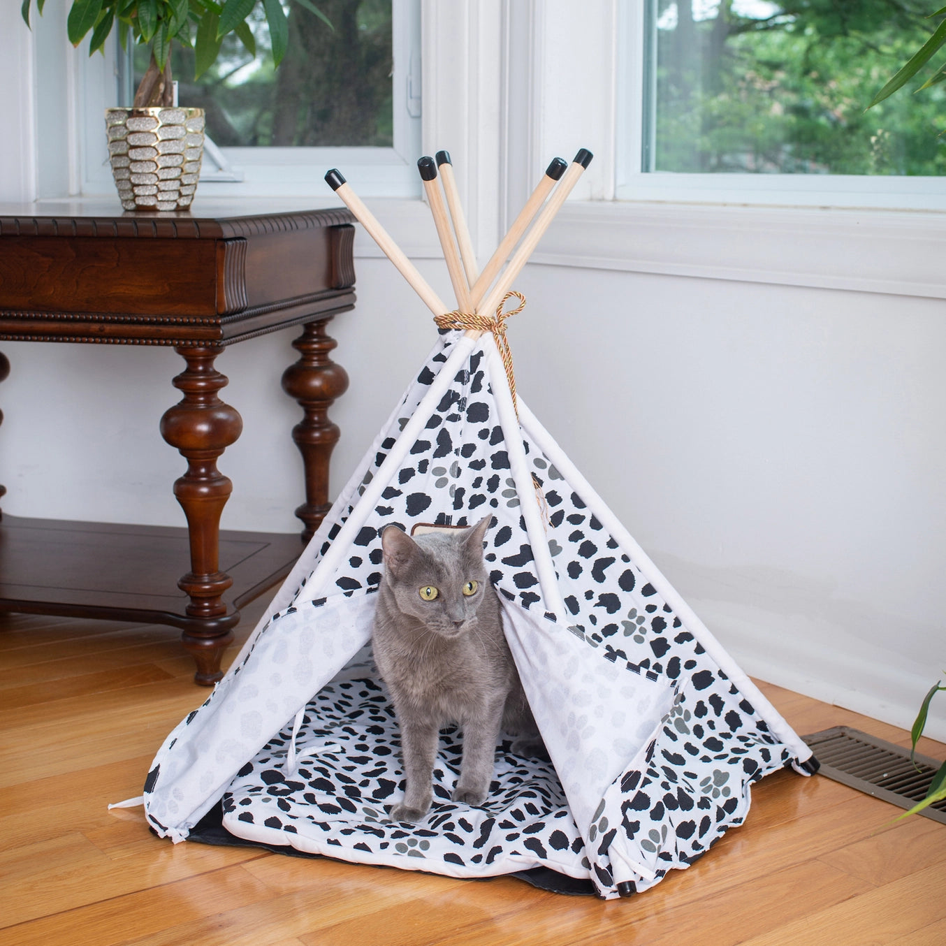 Pet Tent/Teepee Style Cat Bed With Durable Fabric- Model C46