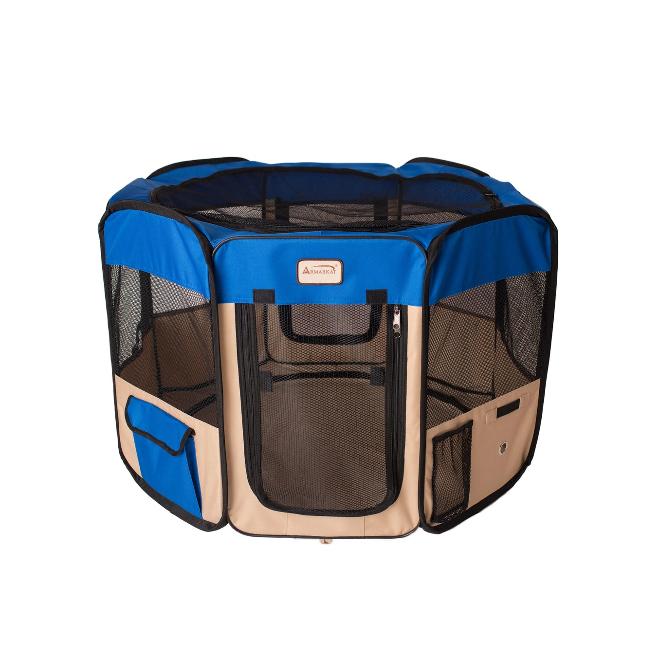 XL Blue & Beige Portable Pet Playpen & Bag Combo - Model PP001B