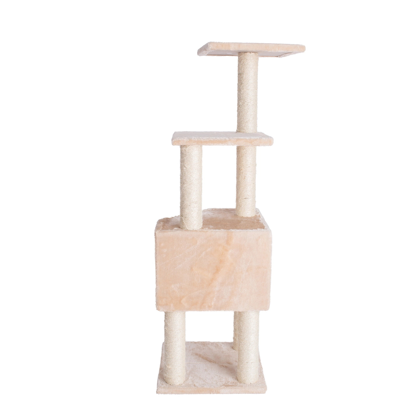 48" Real Wood Beige Cat Tree Cat Perches Scratcher- Model #78480321