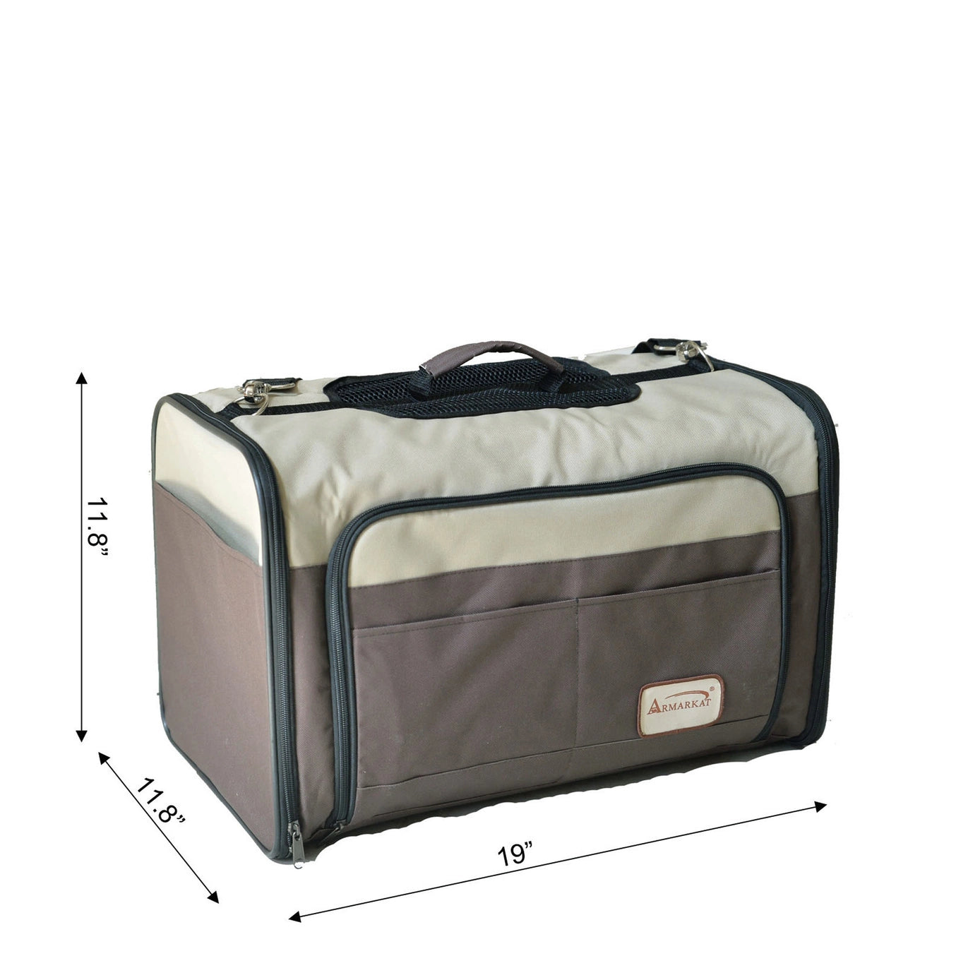 Beige & Brown Airline Approved Pet Carrier Soft Sided Pet Carrier - Model PC102R