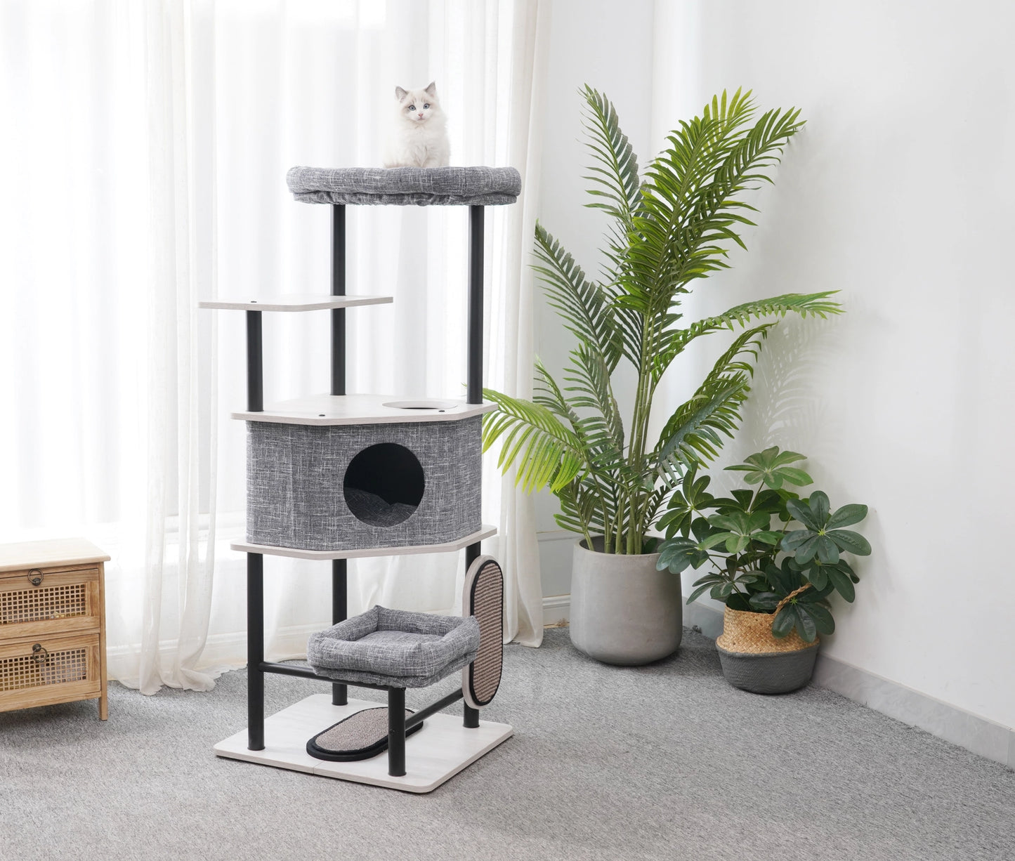 Grayson-Industrial Style Large Modern Cat Tower- Model PP220826