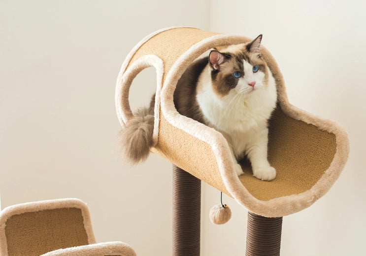 Camel Complex Cat Tree - 5 Level Beige Tower- Model CT18382