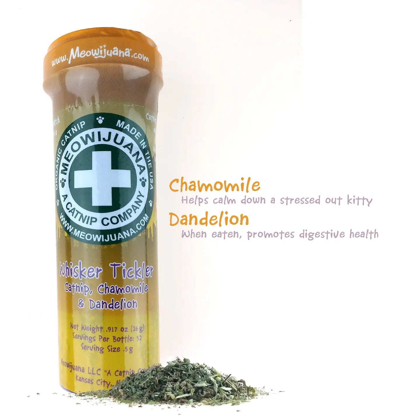 Whisker Tickler - Chamomile, Dandelion, & Catnip Blend- Model #714929800244