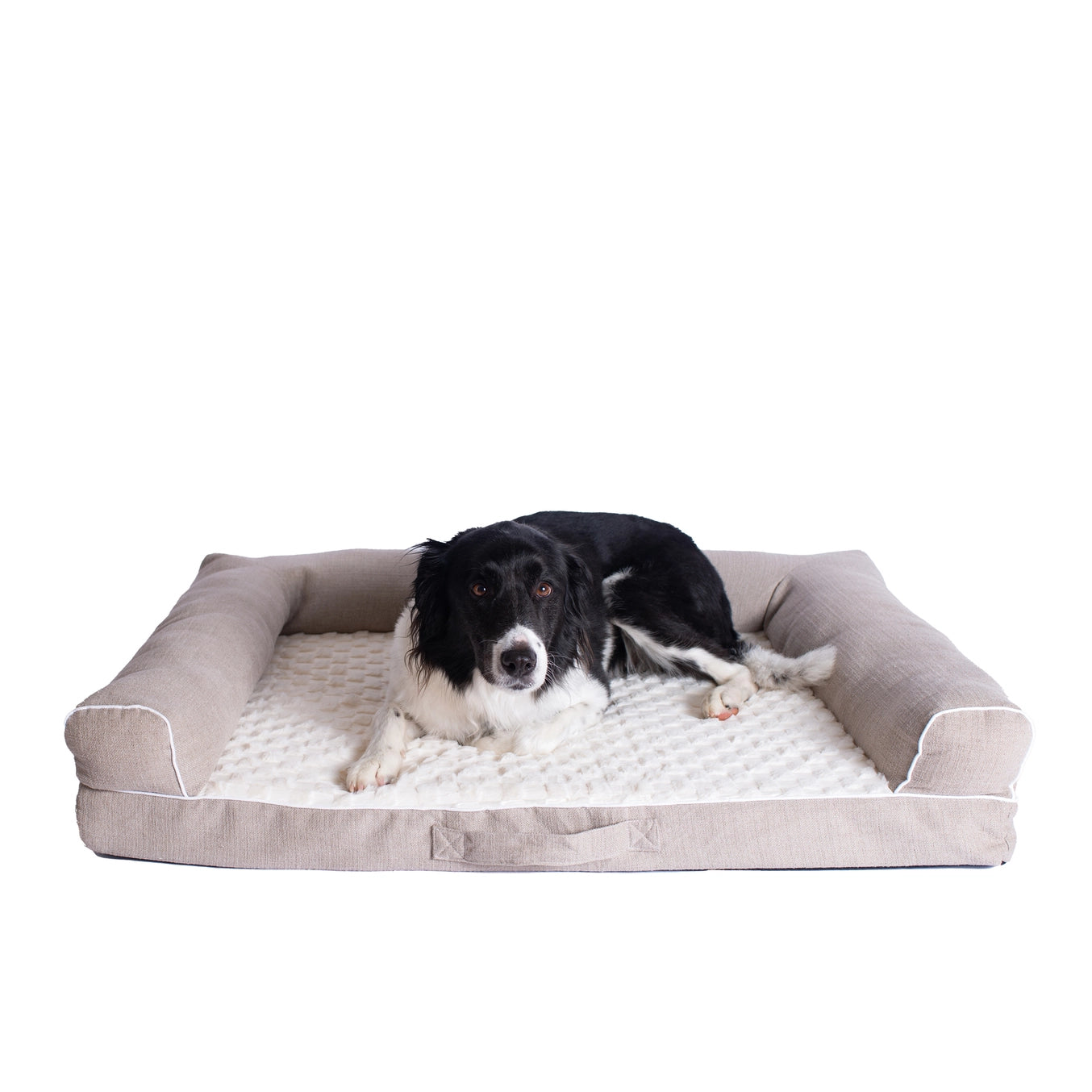 Memory Foam Medium Bolstered Pet Bed Cushion With Handle- Model D07B
