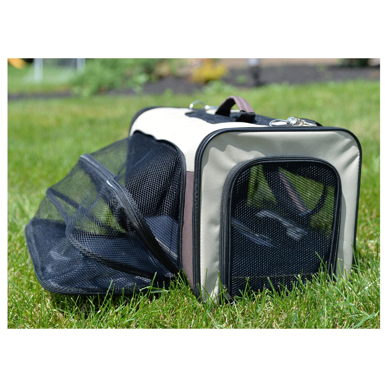 Beige & Brown Airline Approved Pet Carrier Soft Sided Pet Carrier - Model PC102R