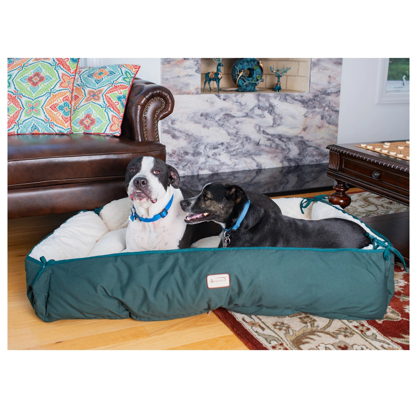 Green Pet Bed & Mat- Luxury Soft Dog Cushion-Large & XL- Model D04