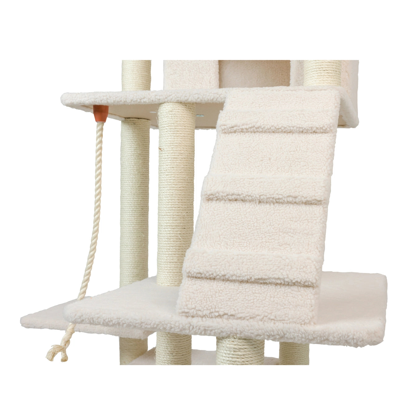 85" Real Wood Ivory Classic Cat Tree- Includes Multi Levels & Ramp- Model #B8201