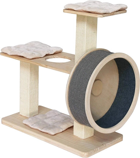 Spin Kitty Cat Tree with Built-in Wheel- Model CATF61
