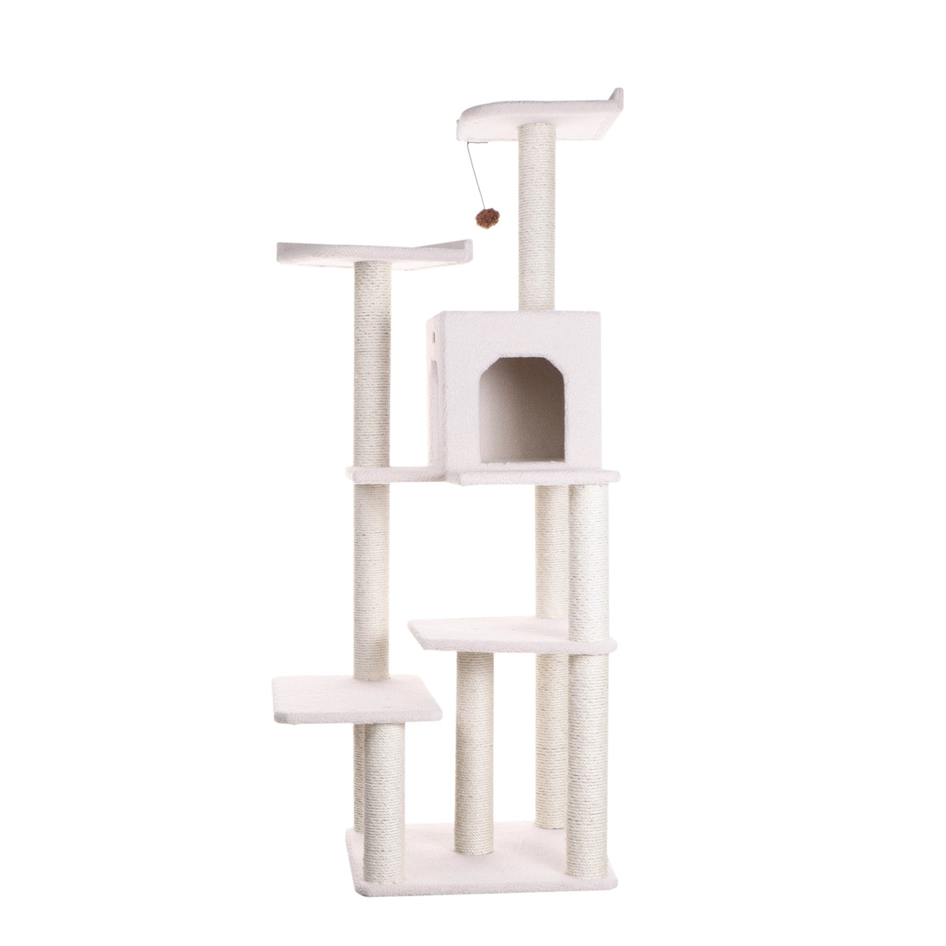 Real Wood Ivory Classic Cat Tree Condo- Includes 6 Levels- Model #B6802