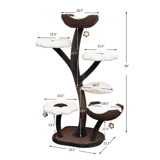 Catry Blossom 6 Level Cat Tree 59"- Model CT220348