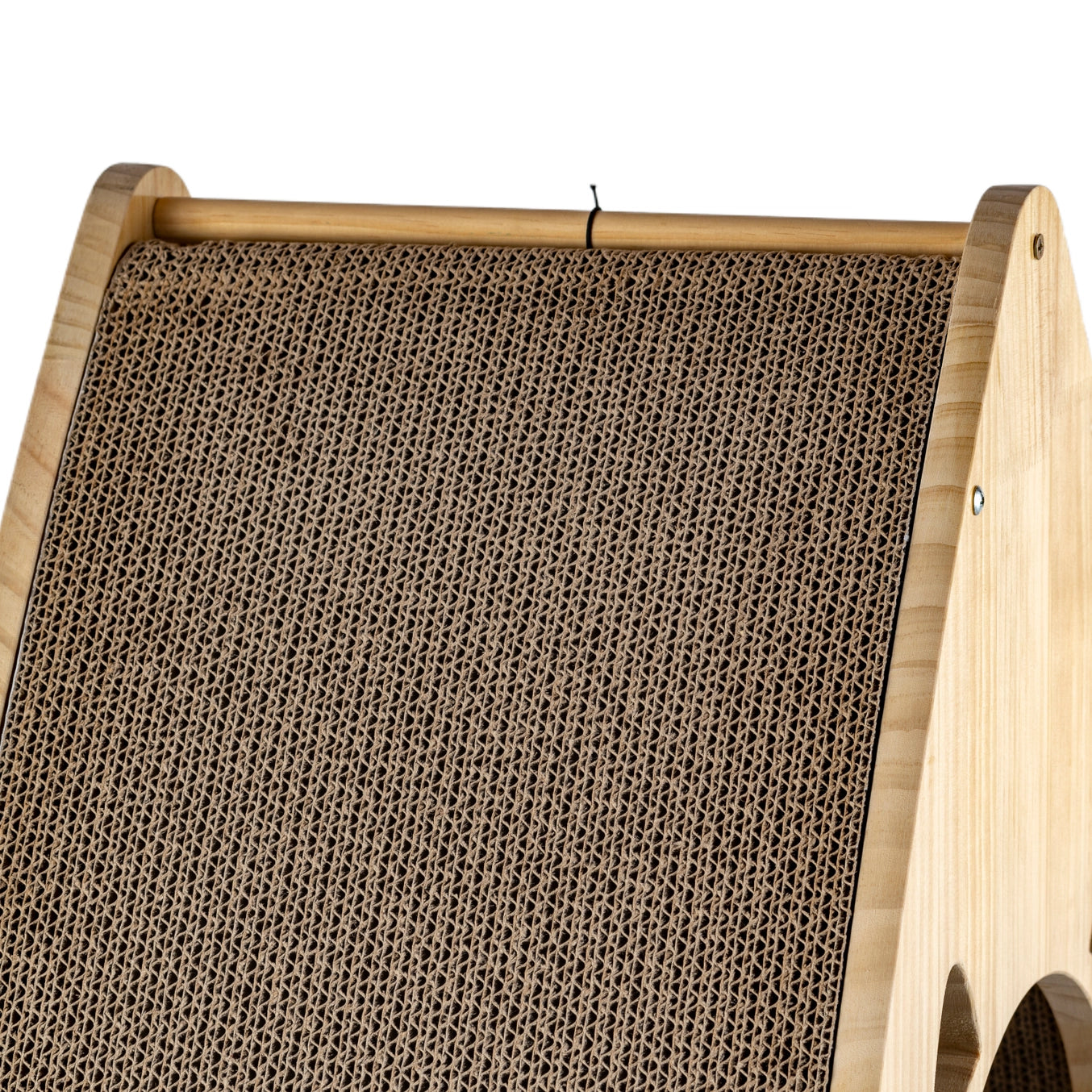 Solid Wood Triangular Natural Cat Condo Scratcher- Model S2106