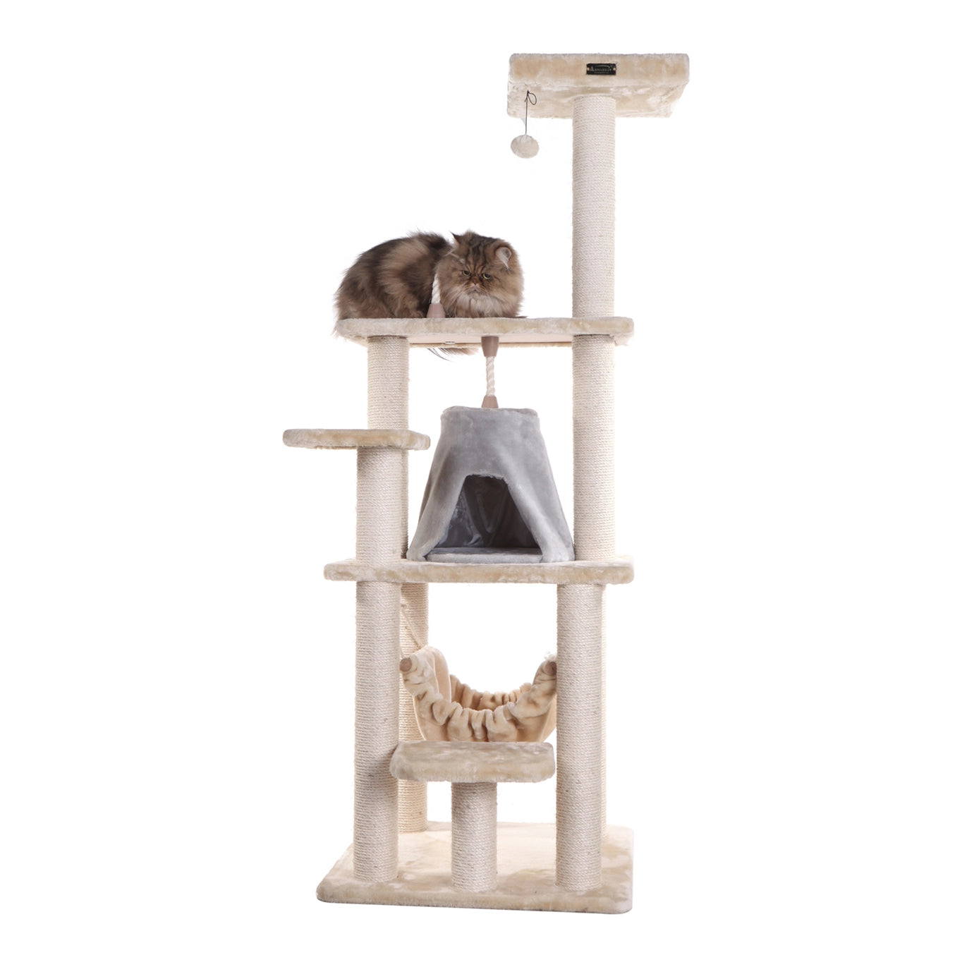 Real Wood 65" Cat Tree with Hammock- Model #A6501