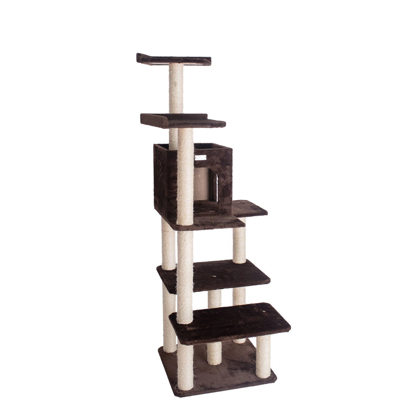 Real Wood 66-Inch Cat Tree Cat Climber- Includes 4 Levels- Model #GP78680723