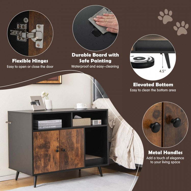 Cat Litter Box Enclosure with Storage Compartments & Pet Scratcher- Model #54762398