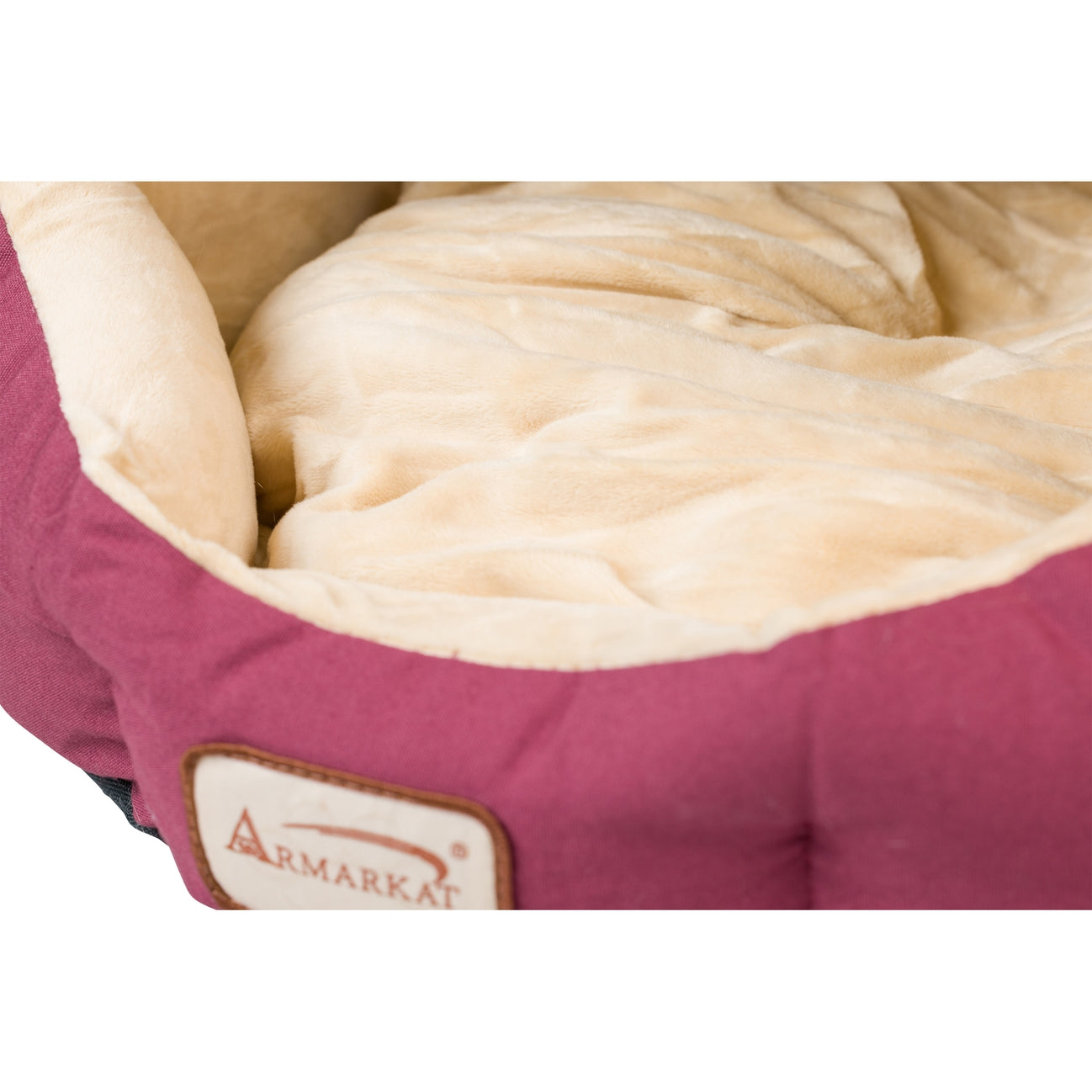 Burgundy Ivory Cat Small Pet Bed- Model C08HJH