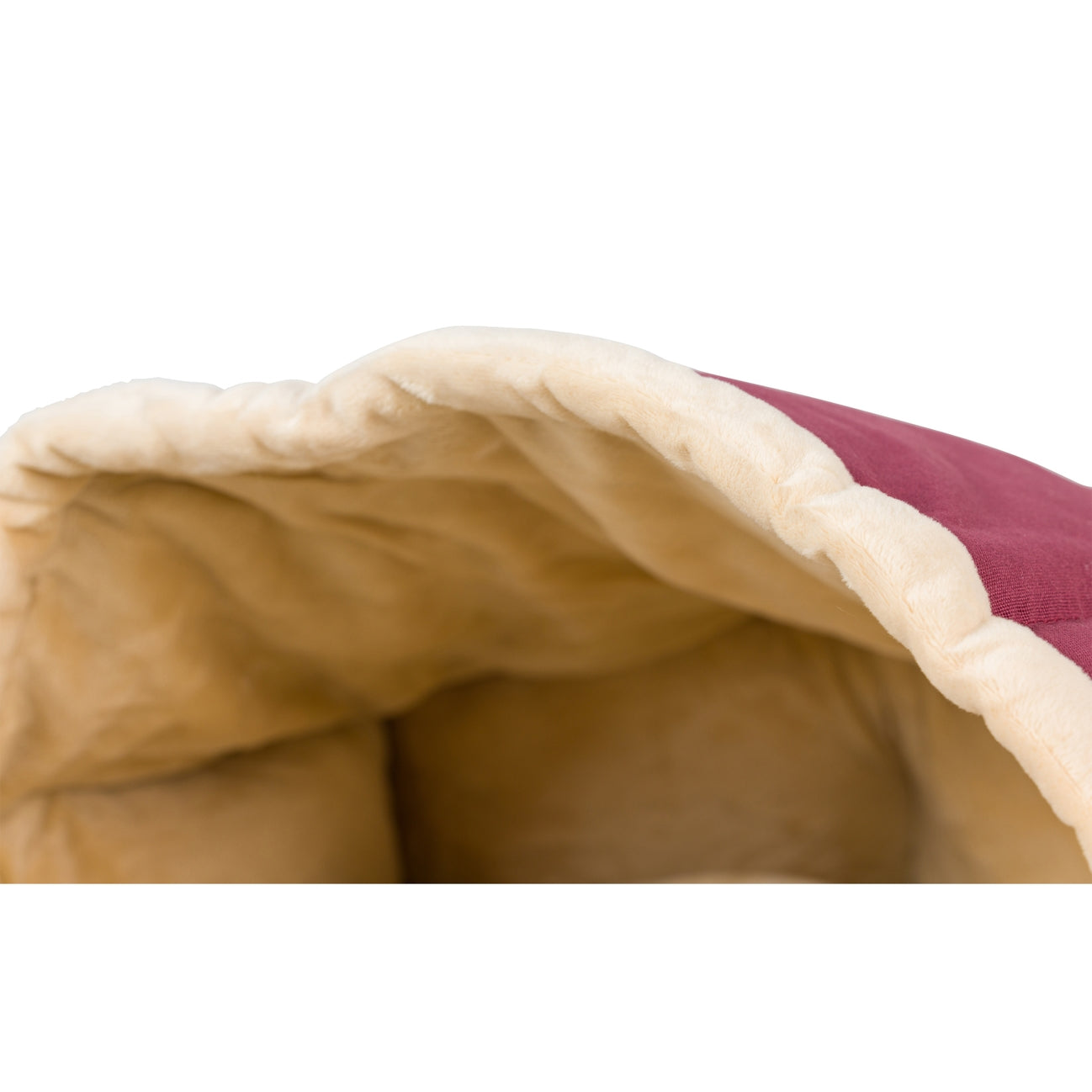 Burgundy Ivory Cat Small Pet Bed- Model C08HJH