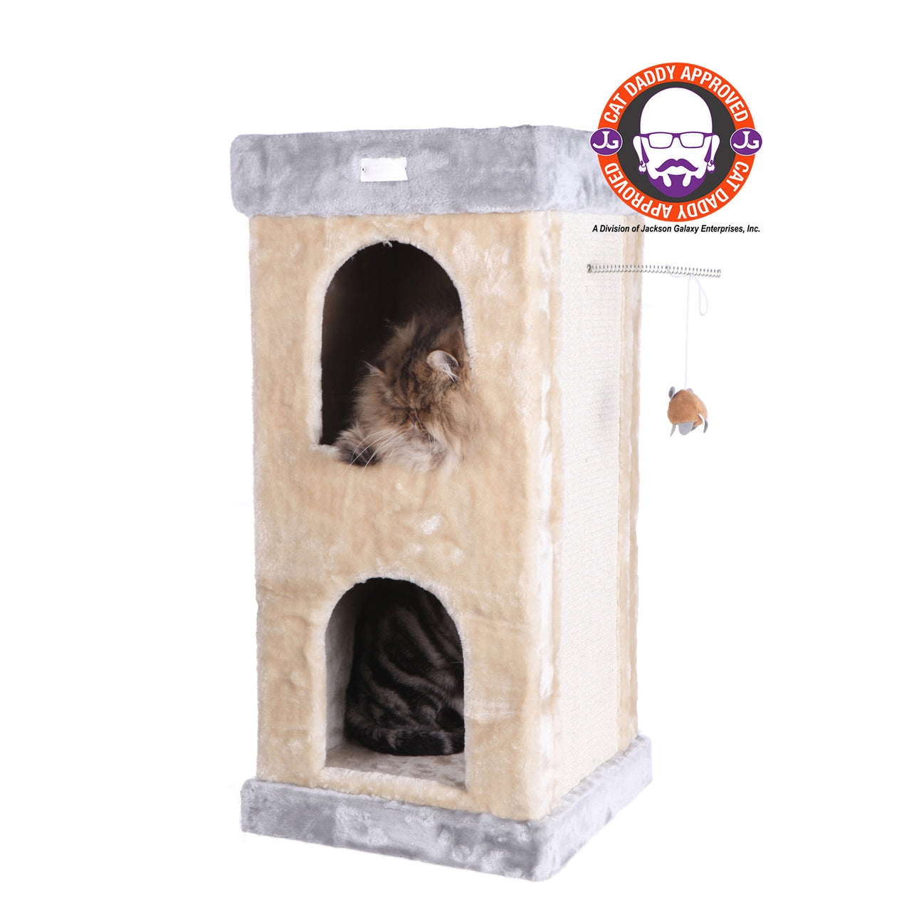 Real Wood Double Condo Cat House with Carpet- Model X3203