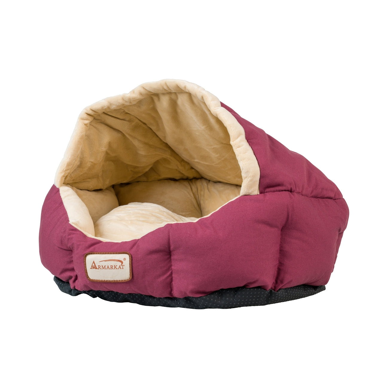 Burgundy Ivory Cat Small Pet Bed- Model C08HJH