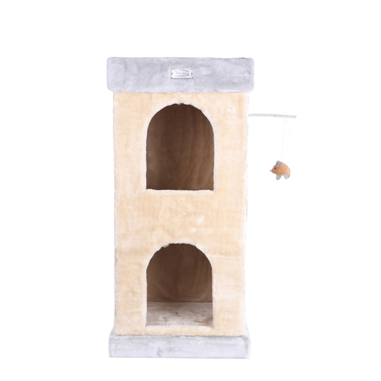 Real Wood Double Condo Cat House with Carpet- Model X3203