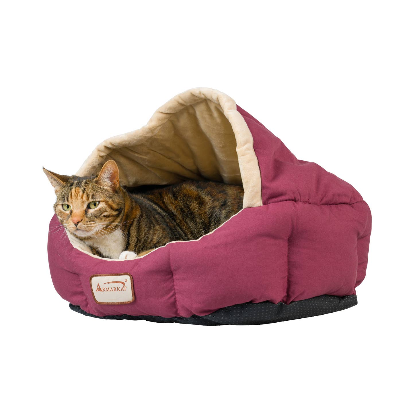 Burgundy Ivory Cat Small Pet Bed- Model C08HJH