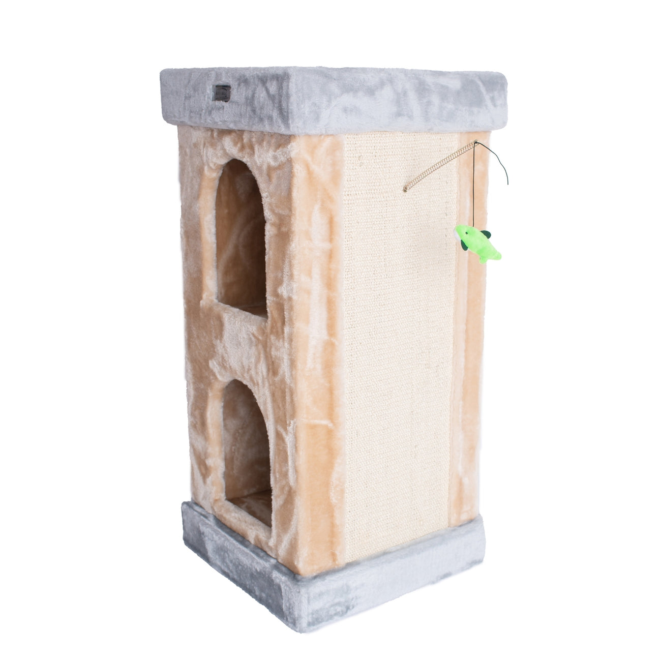 Real Wood Double Condo Cat House with Carpet- Model X3203