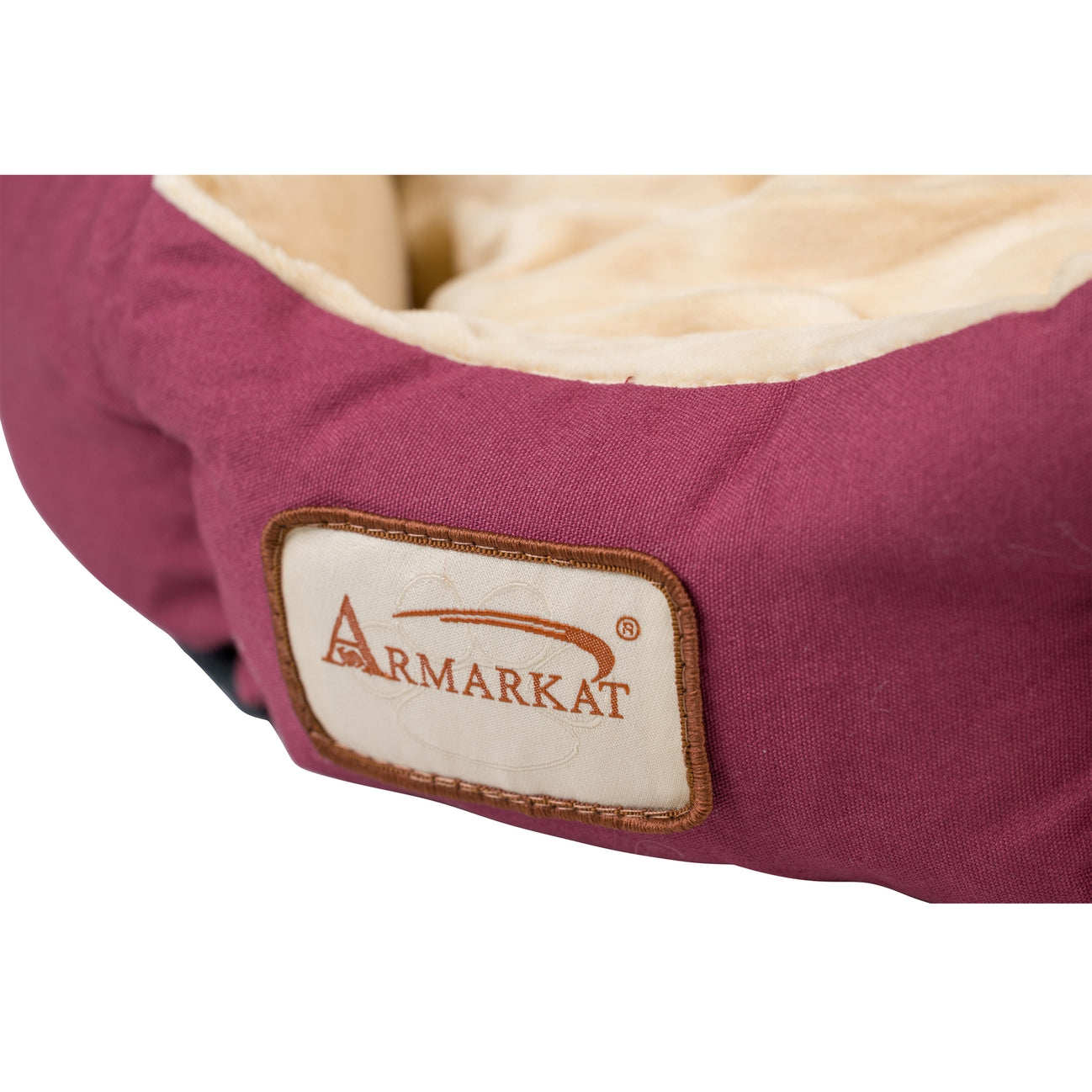 Burgundy Ivory Cat Small Pet Bed- Model C08HJH