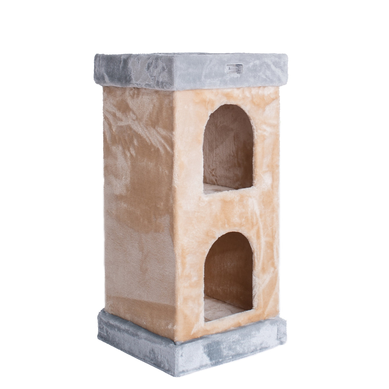 Real Wood Double Condo Cat House with Carpet- Model X3203