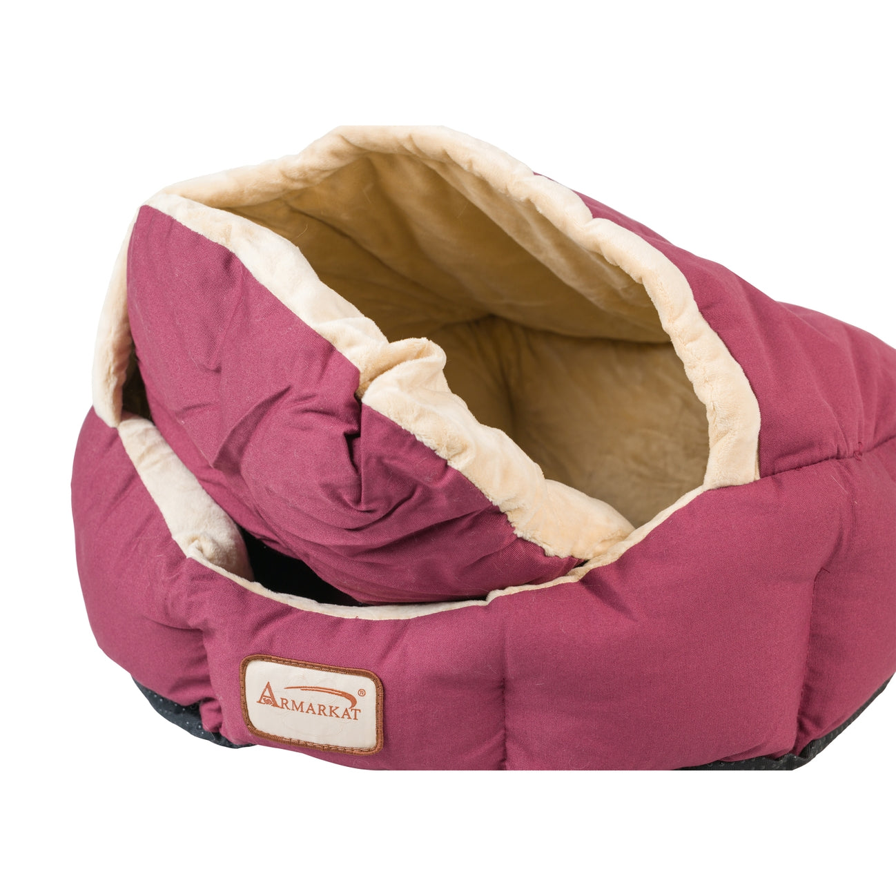 Burgundy Ivory Cat Small Pet Bed- Model C08HJH
