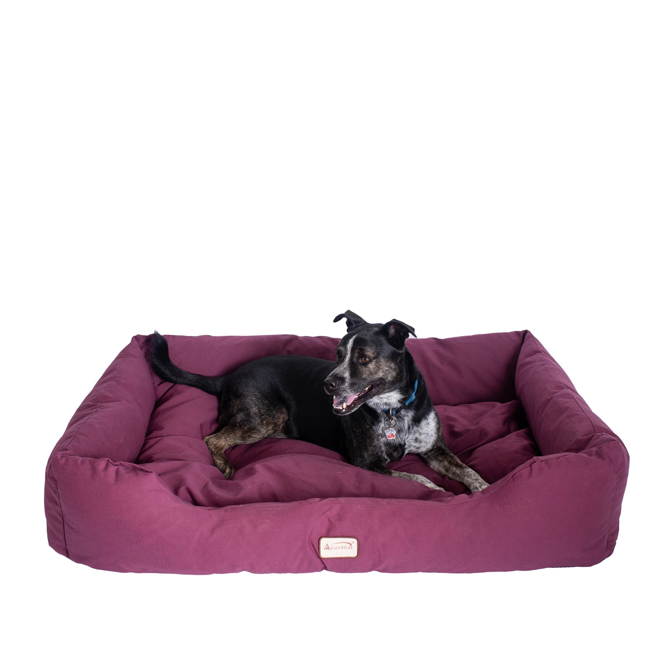 Burgundy Bolstered Dog Bed- Medium- Model D01FJH