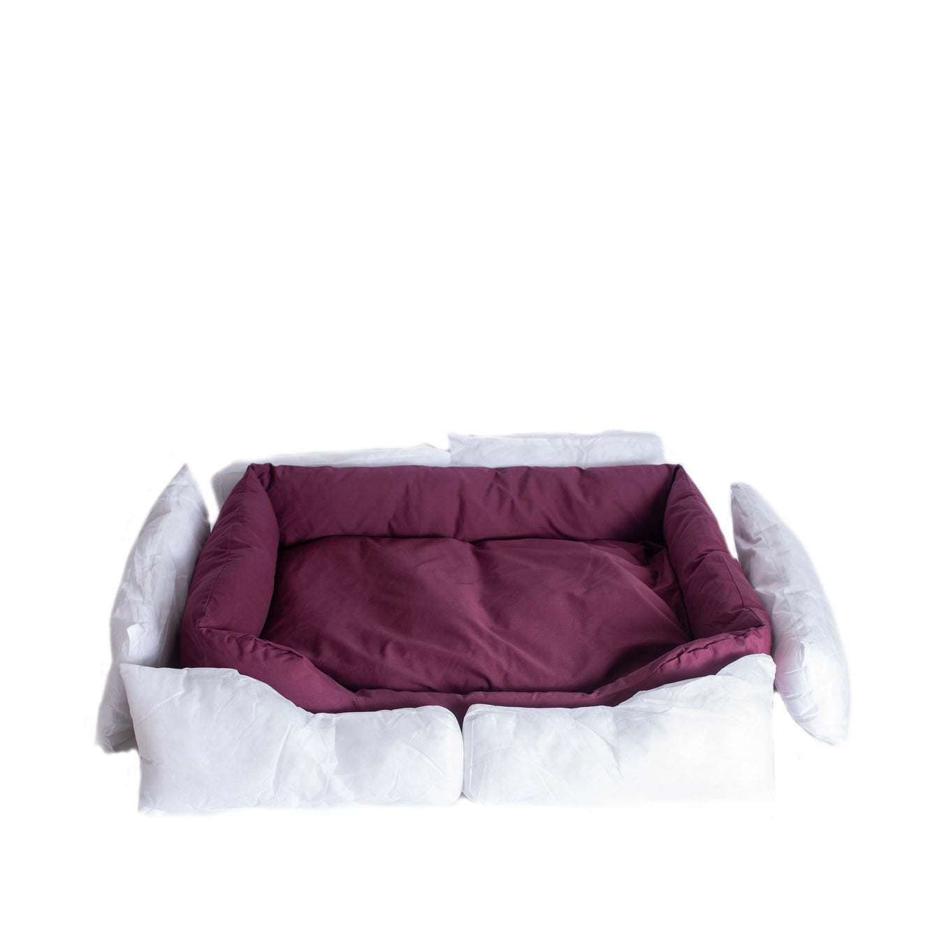 Burgundy Bolstered Dog Bed- Medium- Model D01FJH