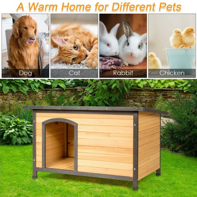 Wood Extreme Weather Resistant Pet Log Cabin- Medium or Large- Model #65407918