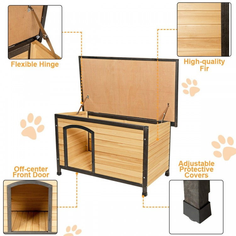 Wood Extreme Weather Resistant Pet Log Cabin- Medium or Large- Model #65407918