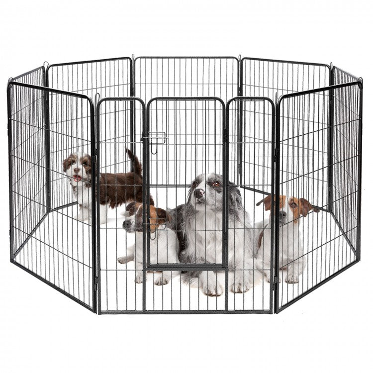 8 Metal Panel Heavy Duty Steel Pet Playpen Dog Fence with Door- Model #56274098