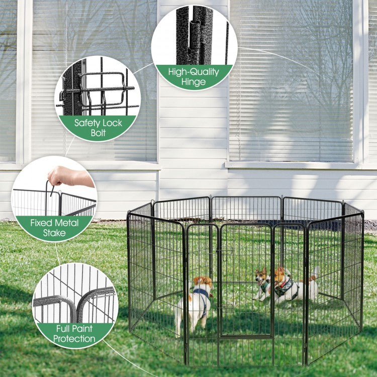 8 Metal Panel Heavy Duty Steel Pet Playpen Dog Fence with Door- Model #56274098