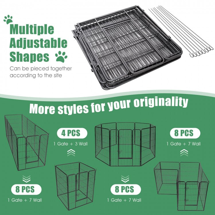 8 Metal Panel Heavy Duty Steel Pet Playpen Dog Fence with Door- Model #56274098