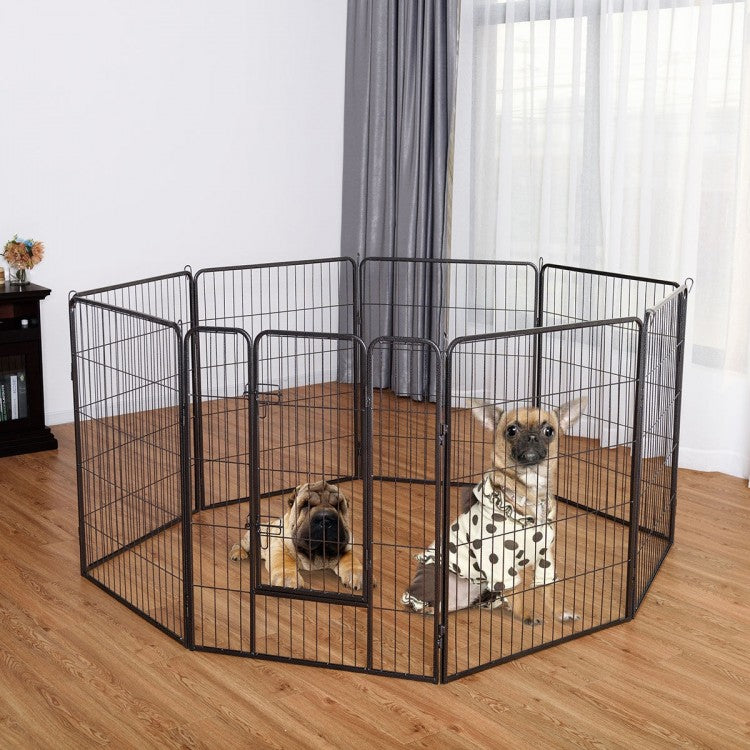 8 Metal Panel Heavy Duty Steel Pet Playpen Dog Fence with Door- Model #56274098